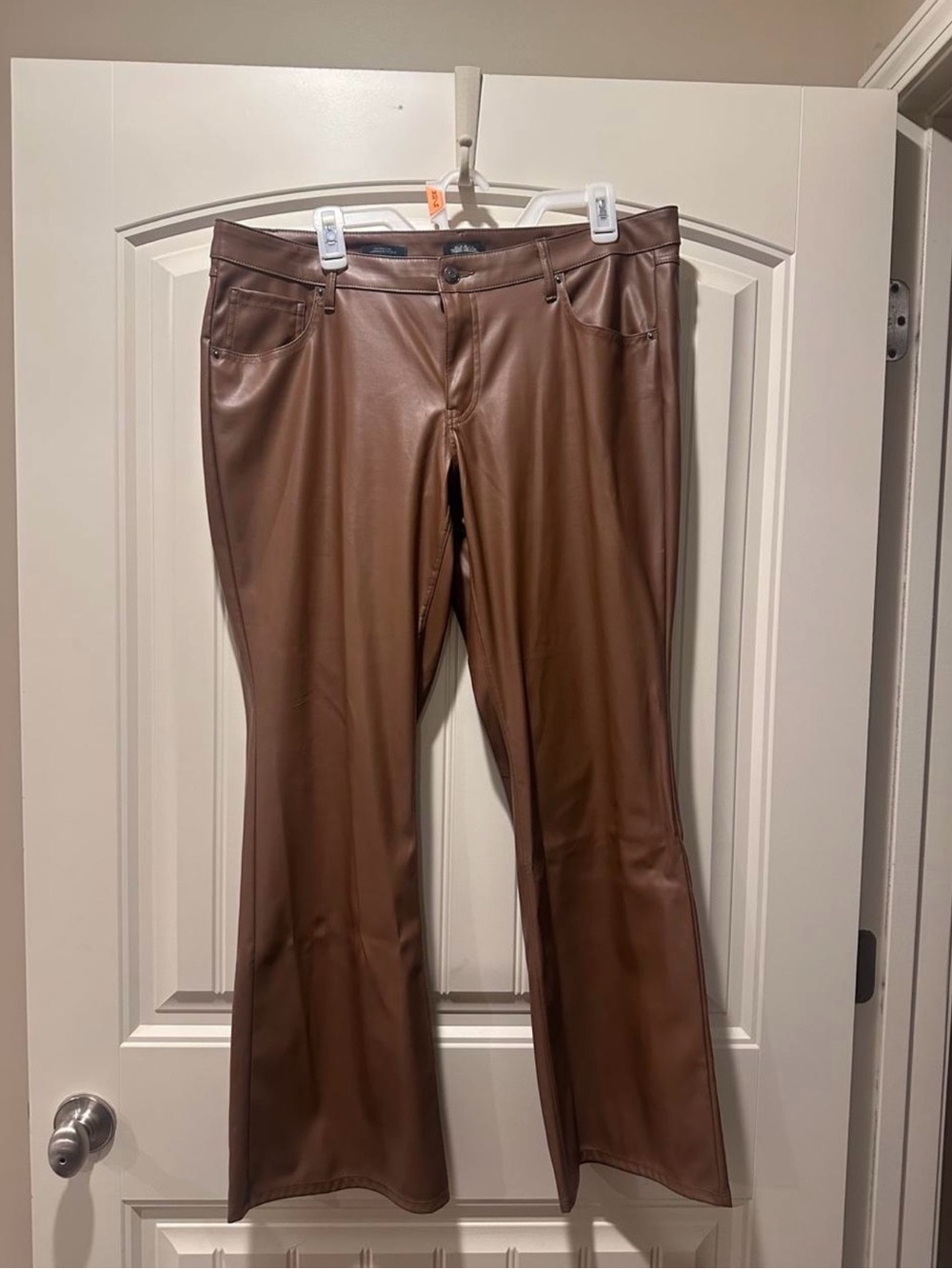 wild fable Brown Faux Leather Flare Jeans